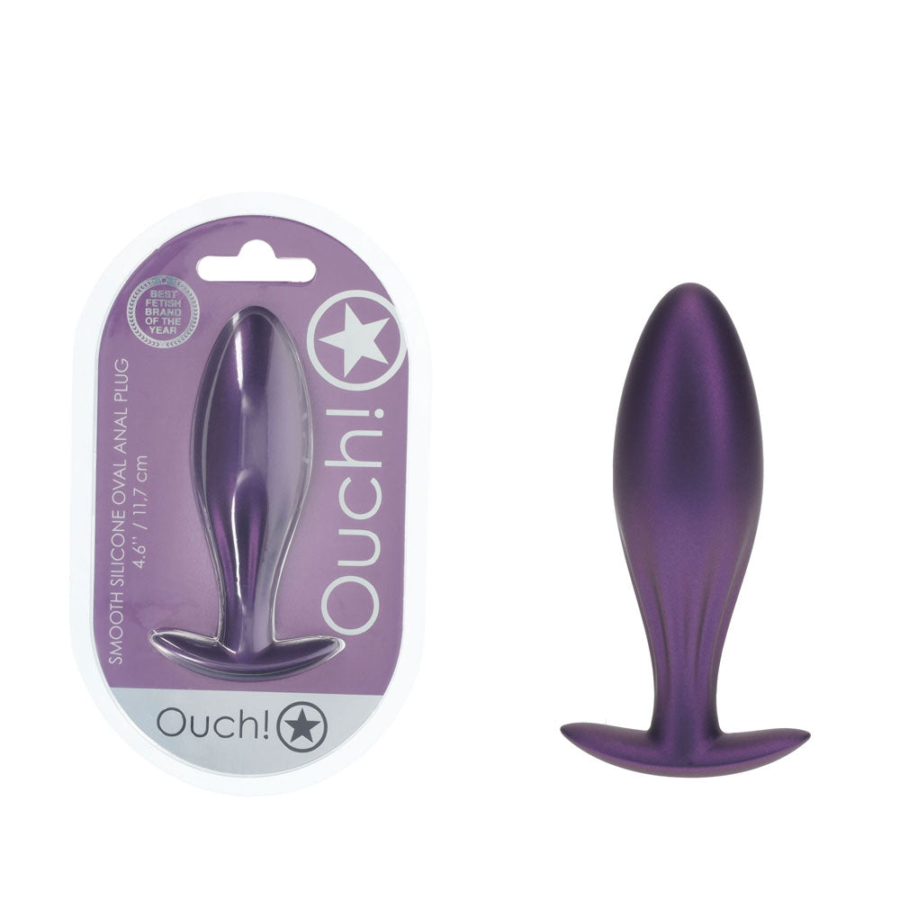 Ouch Oval Metallic – Silicone Large Butt Plug > Anal Range > Butt Plugs - Tophatter Daily Deals