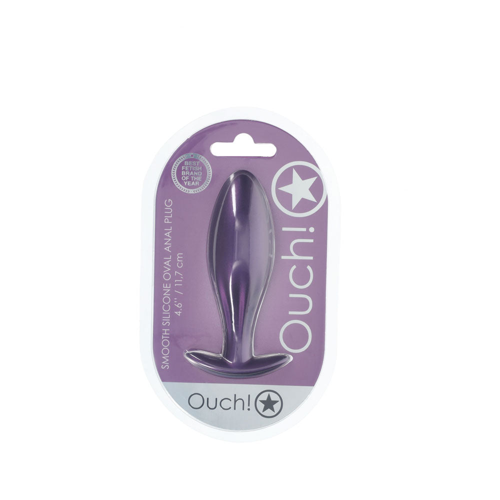 Ouch Oval Metallic – Silicone Large Butt Plug > Anal Range > Butt Plugs - Tophatter Daily Deals