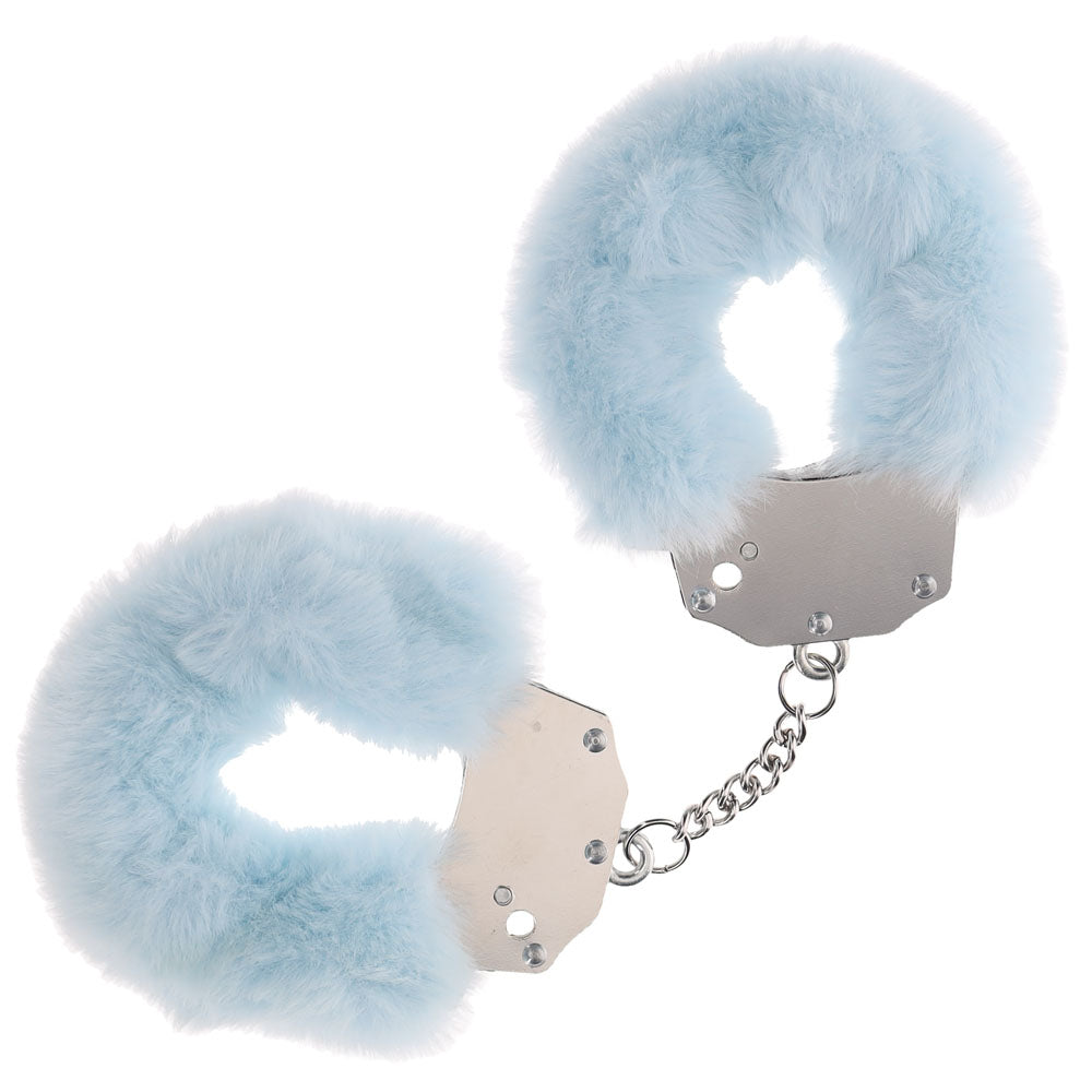 OUCH! Heavy-Duty Fluffy Cuffs 24.2cm Powder Blue Restraints > Bondage Gear > Handcuffs - Tophatter Daily Deals