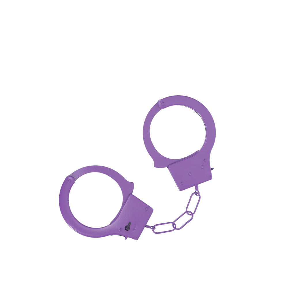 Ouch Classic Metal Cuffs Purple Restraints > Bondage Gear > Handcuffs - Tophatter Daily Deals