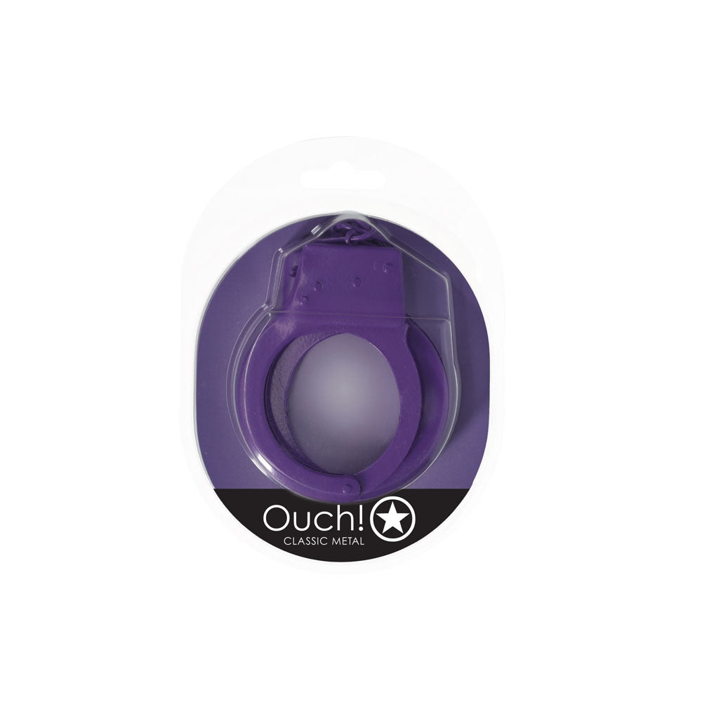 Ouch Classic Metal Cuffs Purple Restraints > Bondage Gear > Handcuffs - Tophatter Daily Deals