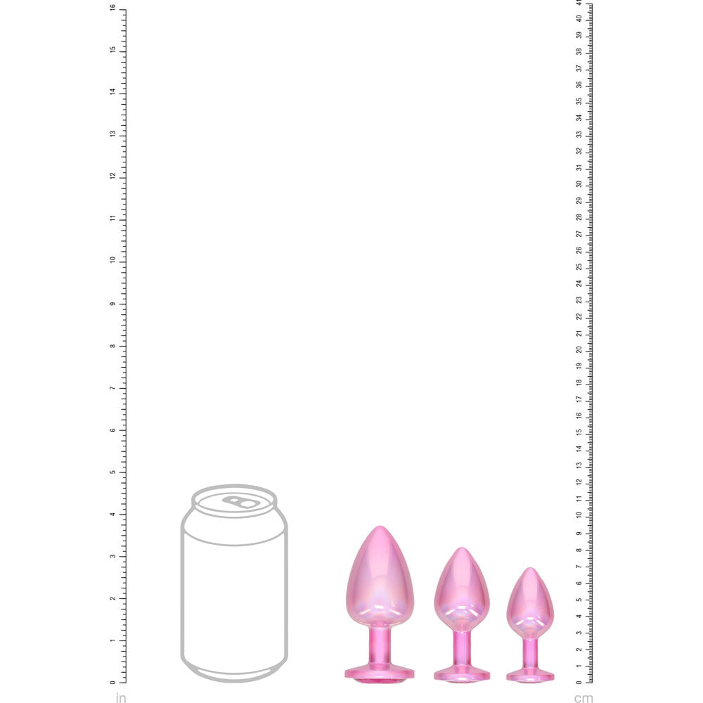 Ouch Paris Collection Metal Anal Plug Set Metallic Butt Plugs with Gem Bases Set of Three Sizes > Anal Range > Butt Plug Kits - Tophatter Daily Deals
