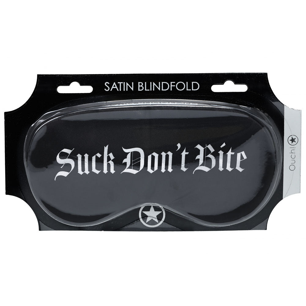 Ouch Satin Mask – "Suck Don't Bite" Printed Eye Mask > Bondage Gear > Blindfolds - Tophatter Daily Deals