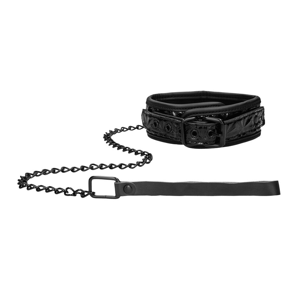 Ouch Luxury Collar With Leash – Adjustable BDSM Collar and Leash Set > Bondage Gear > Collars & Leashes - Tophatter Daily Deals