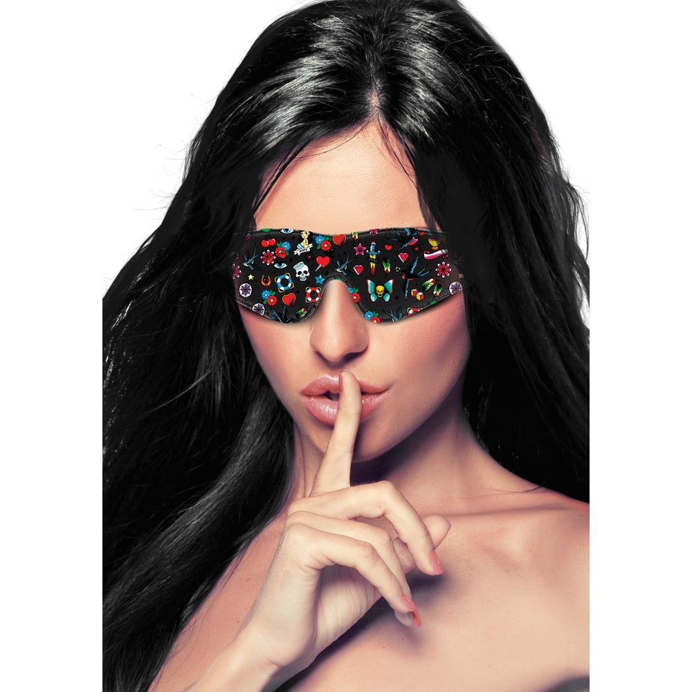 Ouch Old School Tattoo Printed Eye Mask – Elastic Strap Eye Mask > Bondage Gear > Masks - Tophatter Daily Deals