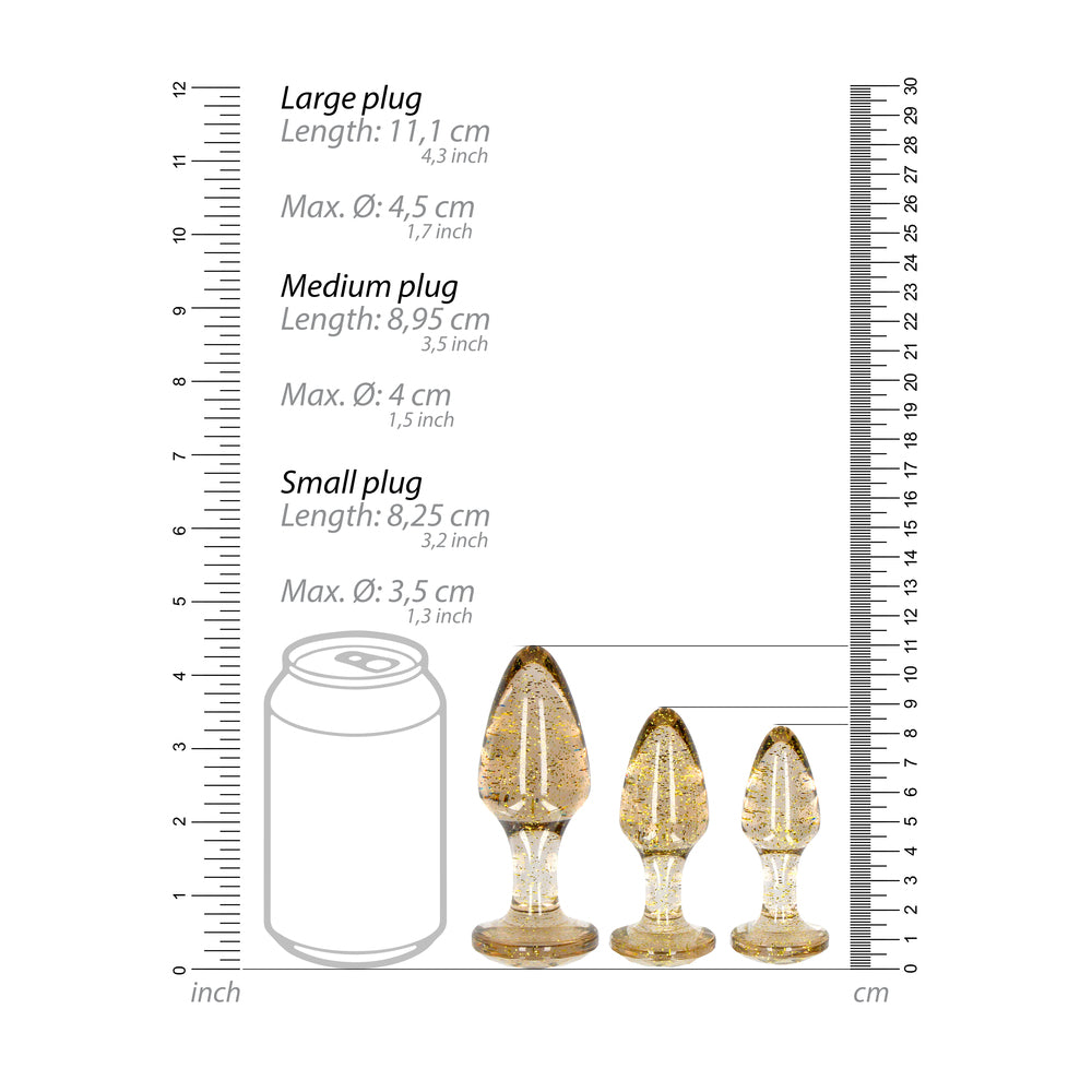 Ouch Golden Glitter Acrylic Butt Plug Set – Acrylic Butt Plugs > Anal Range > Butt Plug Kits - Tophatter Daily Deals