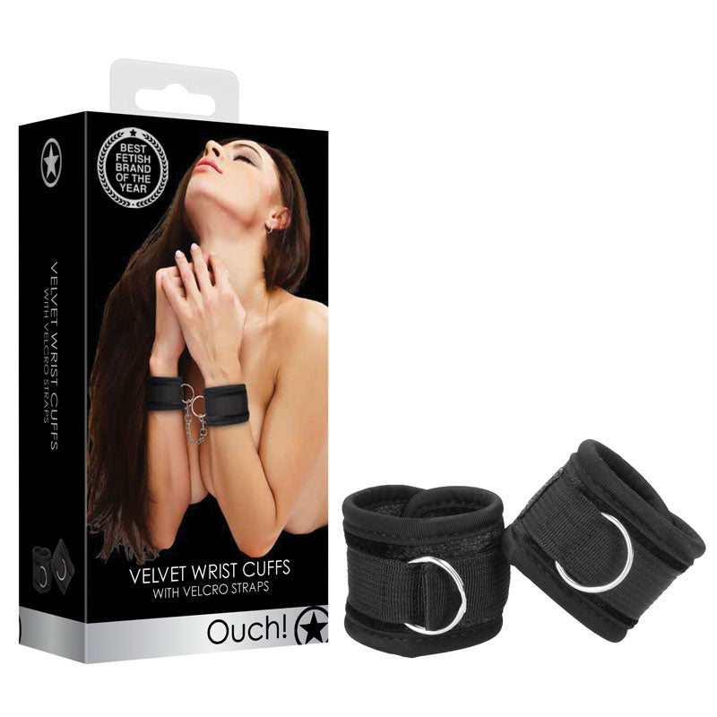 Ouch Velvet and Velcro Adjustable Handcuffs Restraints > Bondage Gear > Restraints - Tophatter Daily Deals