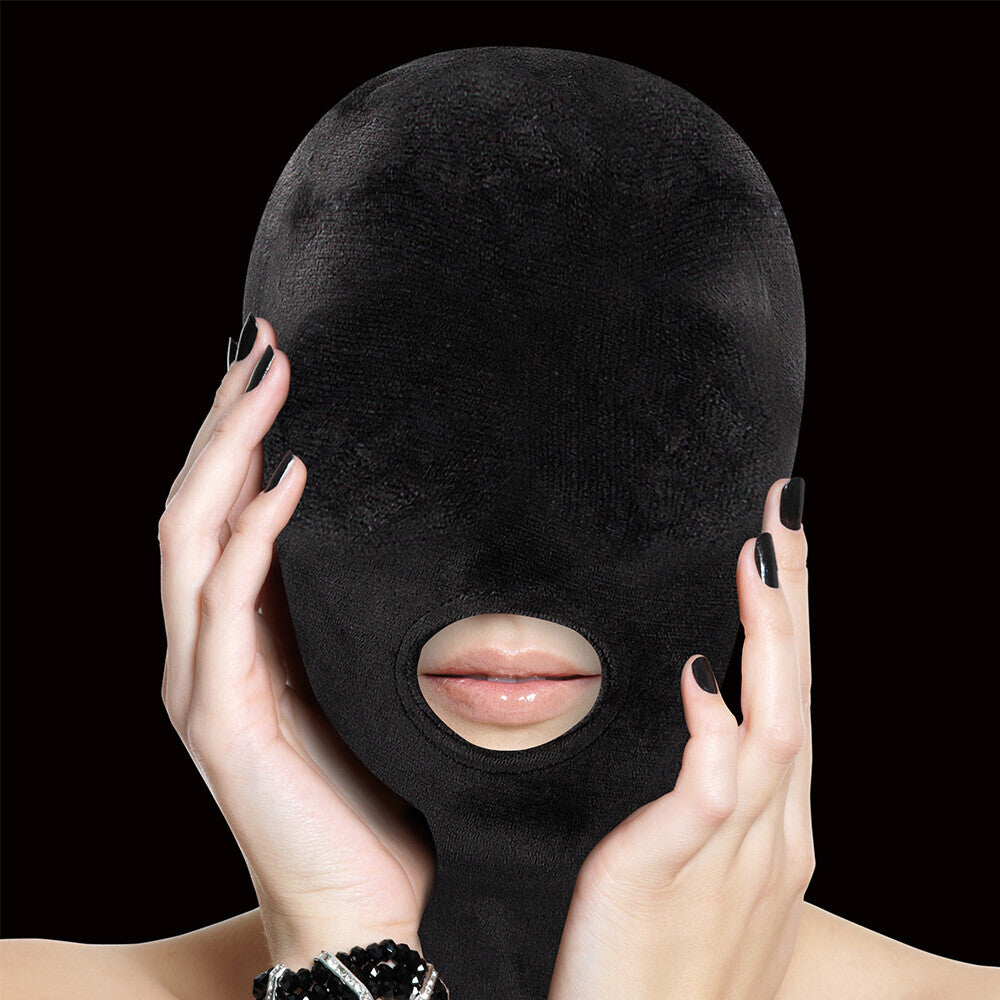 Ouch Velvet Mask With Mouth Opening – Stretchy Fetish Hood Mask > Bondage Gear > Bondage Hoods - Tophatter Daily Deals