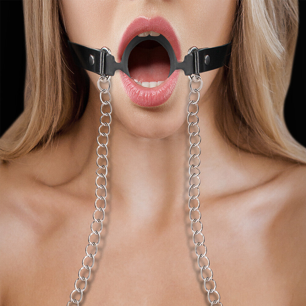Ouch Ring Gag with Adjustable Nipple Clamps – Silicone BDSM Accessory > Bondage Gear > Gags and Bits - Tophatter Daily Deals