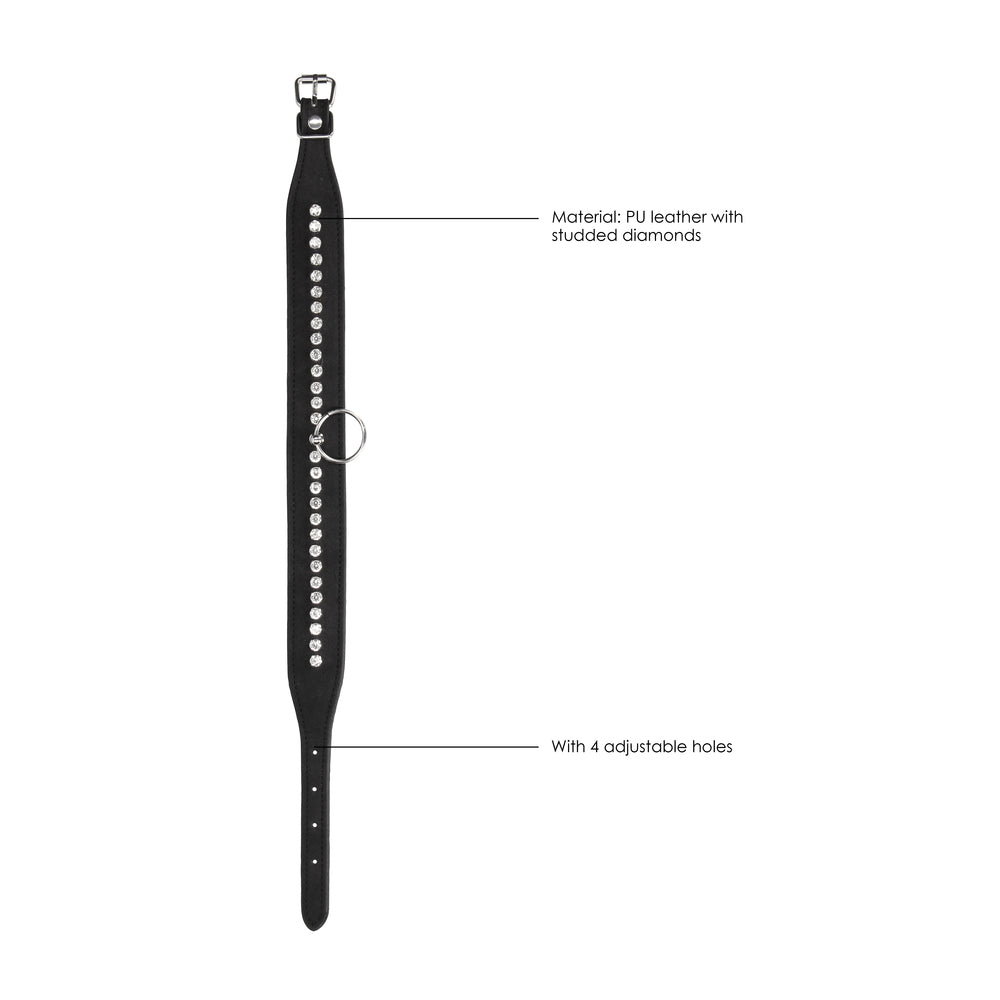 Ouch Diamond Studded Collar with Leash – Adjustable BDSM Collar Set > Bondage Gear > Collars & Leashes - Tophatter Daily Deals