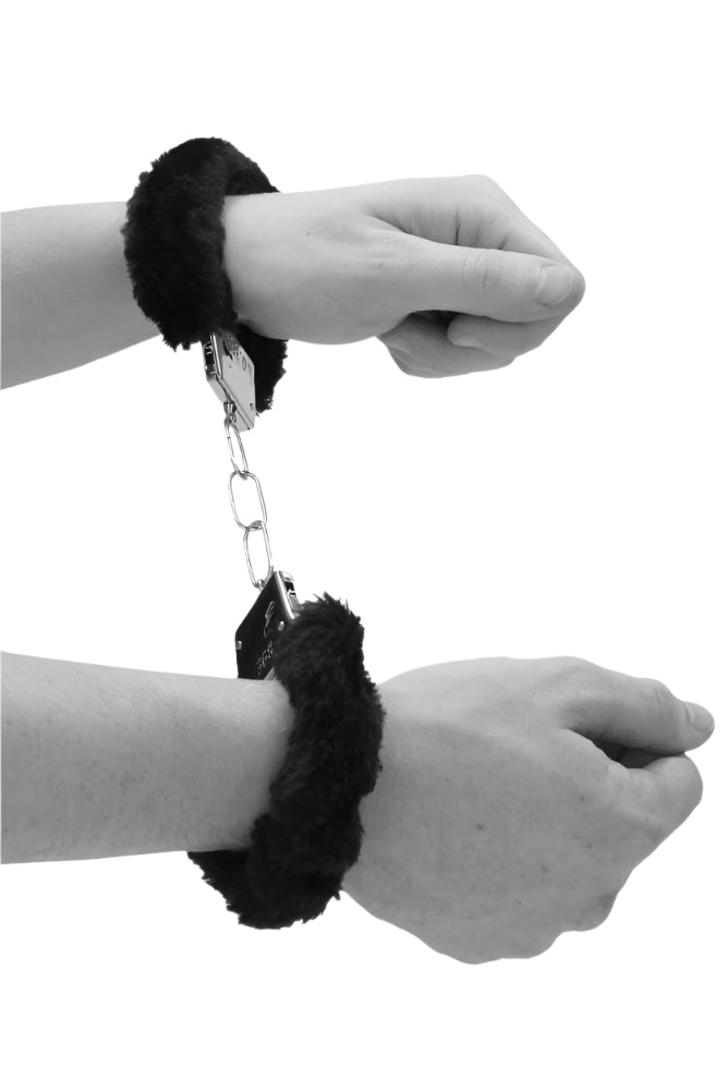 Ouch by Shots Toys - Black & White - Pleasure Handcuffs with Quick Release Button - Black BDSM - Tophatter Daily Deals