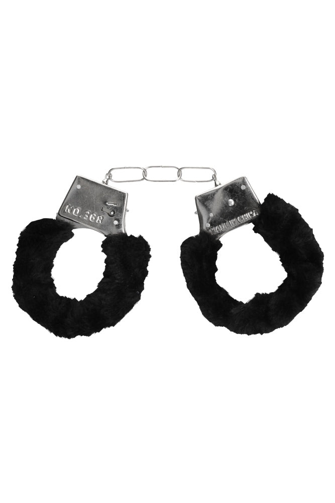 Ouch by Shots Toys - Black & White - Pleasure Handcuffs with Quick Release Button - Black BDSM - Tophatter Daily Deals