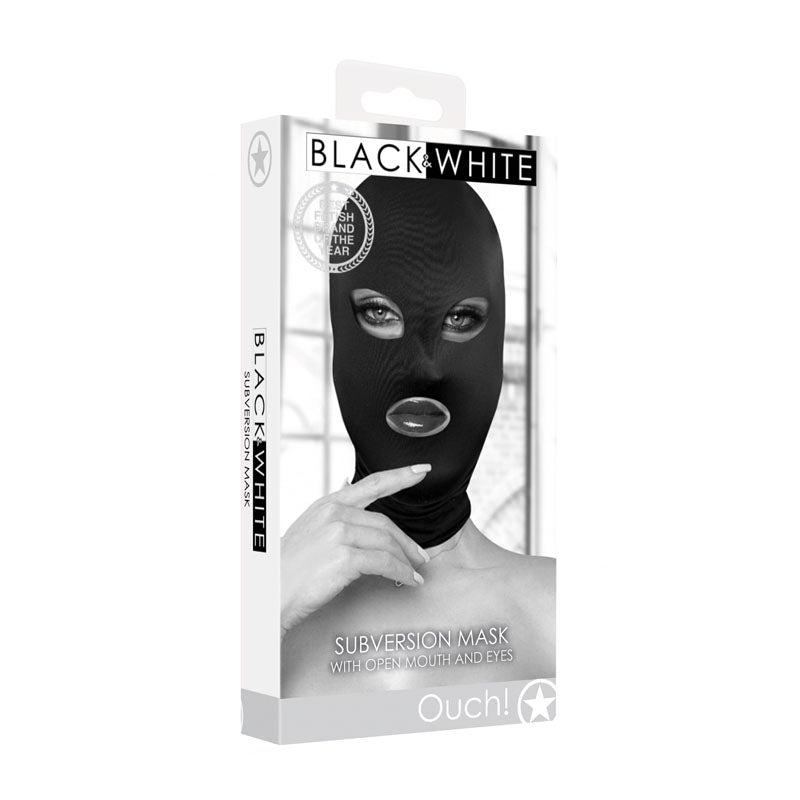 Ouch Subversion Mask with Open Mouth – Comfortable Hood > Bondage Gear > Bondage Hoods - Tophatter Daily Deals