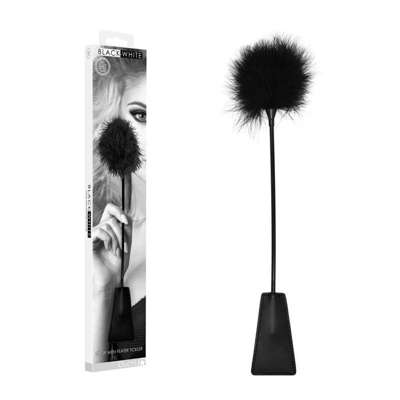 Ouch Feather Crop with Feather Tickler – Splashproof 44 cm Crop > Bondage Gear > Handcuffs - Tophatter Daily Deals