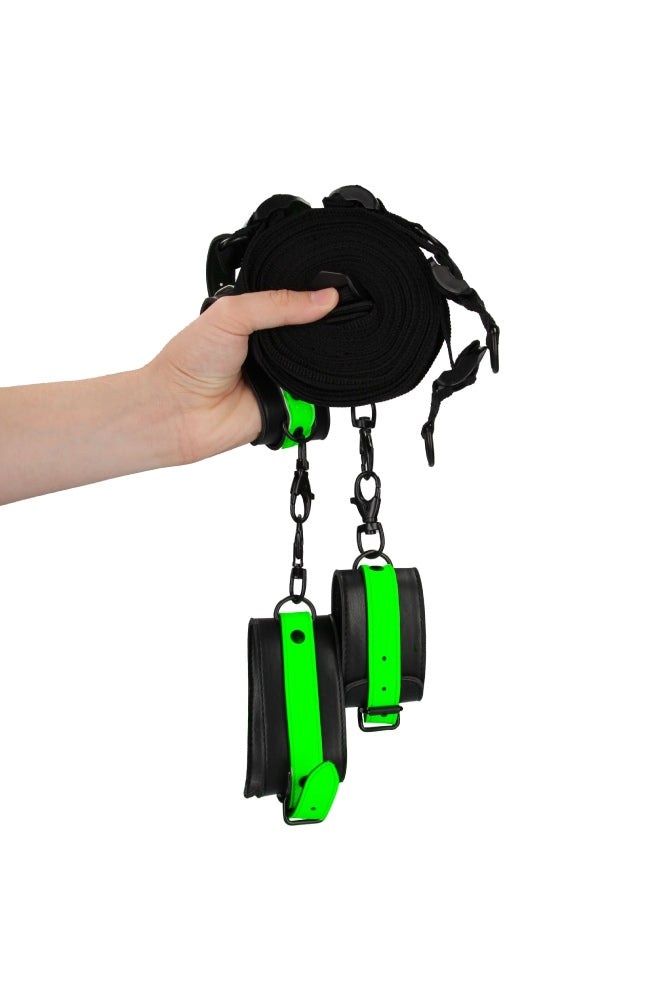 Ouch by Shots Toys - Glow - Bed Bindings Restraint Kit - Glow in the Dark BDSM - Tophatter Daily Deals