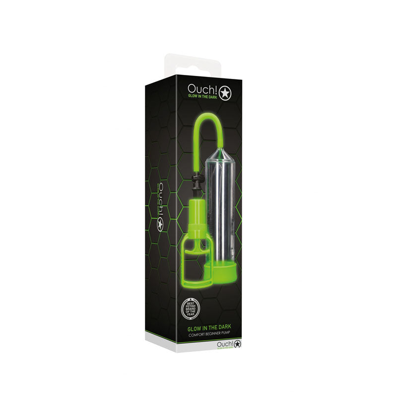 Ouch Glow In The Dark Comfort Beginner Pump Clear 9" insertable > Pumps > Penis Pumps - Tophatter Daily Deals