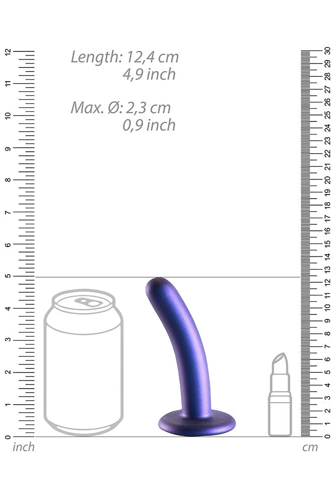Ouch by Shots Toys - 5" Smooth Silicone Dildo - Metallic Blue Sex Toy - Tophatter Daily Deals