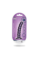 Ouch by Shots Toys - 5" Beaded Silicone Dildo - Metallic Purple Sex Toy - Tophatter Daily Deals