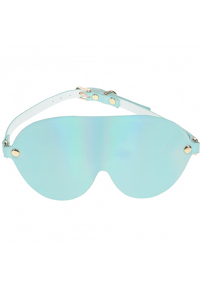 Ouch! Paris Collection Light Blue PU Leather Blindfold with Iridescent Hardware > Bondage Gear > Blindfolds - Tophatter Daily Deals