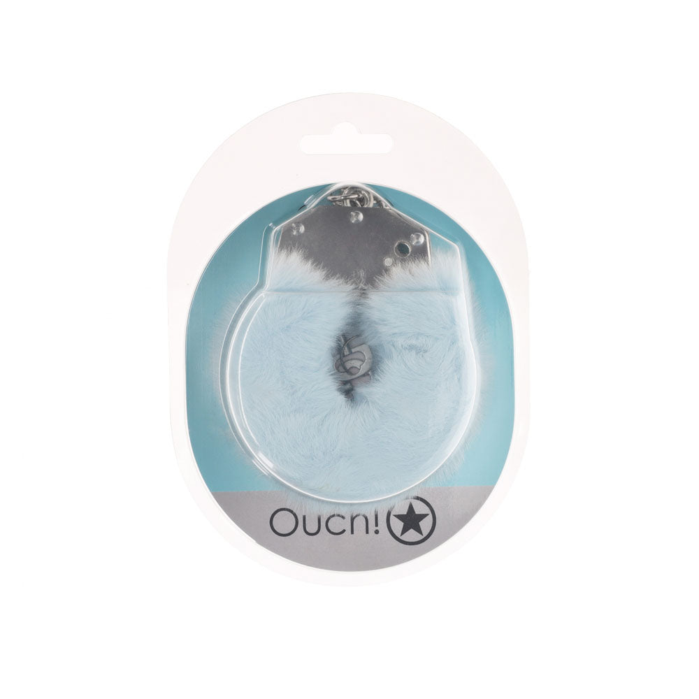 OUCH! Heavy-Duty Fluffy Cuffs 24.2cm Powder Blue Restraints > Bondage Gear > Handcuffs - Tophatter Daily Deals