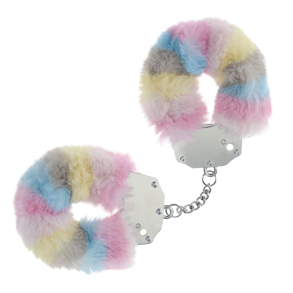 OUCH! Heavy-Duty Fluffy Cuffs Multicolour 2 Restraints > Bondage Gear > Handcuffs - Tophatter Daily Deals