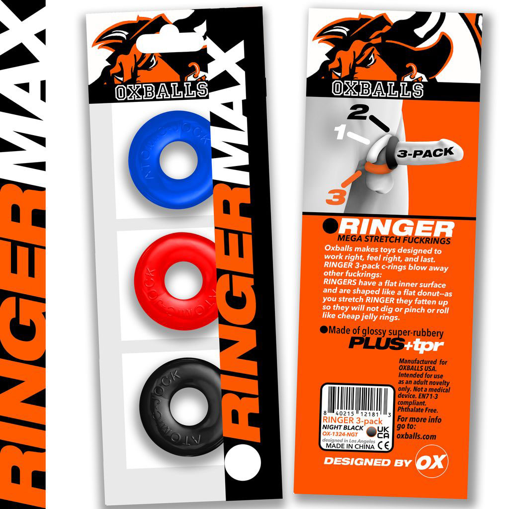 Ringer Max Three Piece Multi Colour Cockring Set > Cock Ring > Sets - Tophatter Daily Deals