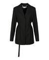 Off-White Wool Blend Relaxed Fit Blazer Black Jackets - Tophatter Daily Deals