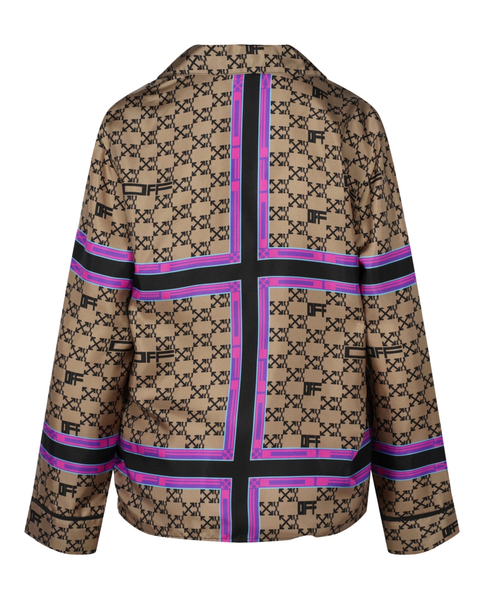 Off-White Monogram Pajama Silk Shirt Long Sleeves - Tophatter Daily Deals
