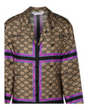 Off-White Monogram Pajama Silk Shirt Long Sleeves - Tophatter Daily Deals