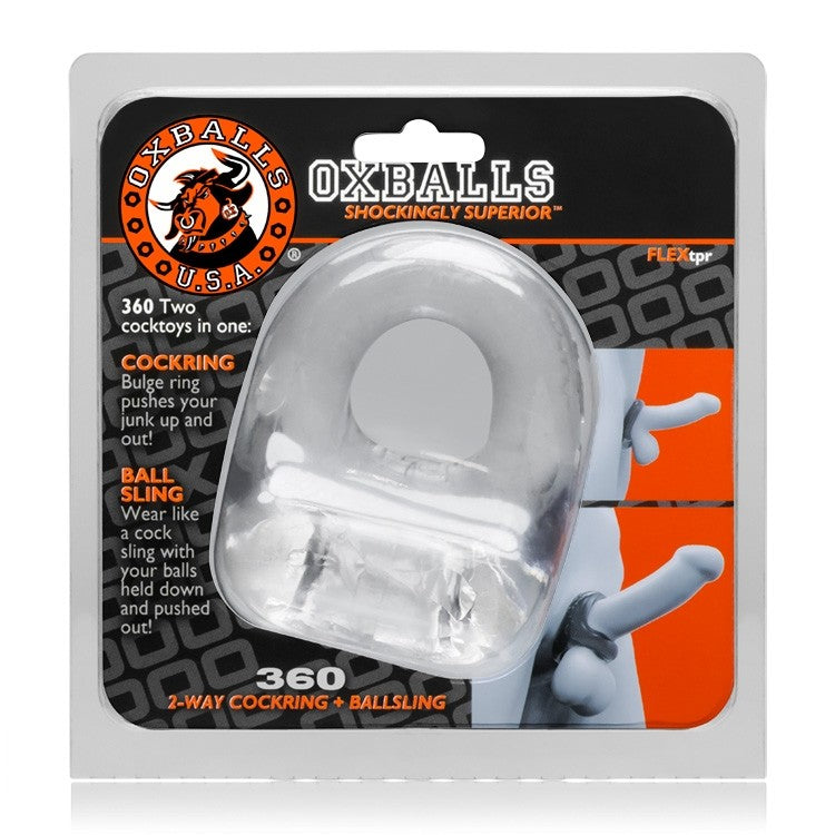 OXBALLS 360 Dual Use Cocksling Clear – Two-in-One Cockring And Ballsling > Cock Ring > Sling - Tophatter Daily Deals