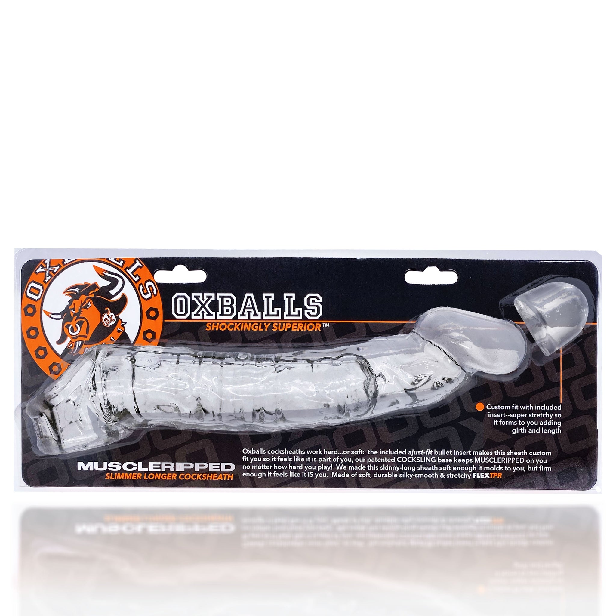 Muscle Ripped Cocksheath Clear - 9 Inch - Adjustable Size Fit > Sex Toys For Men > Penis Sleeves - Tophatter Daily Deals