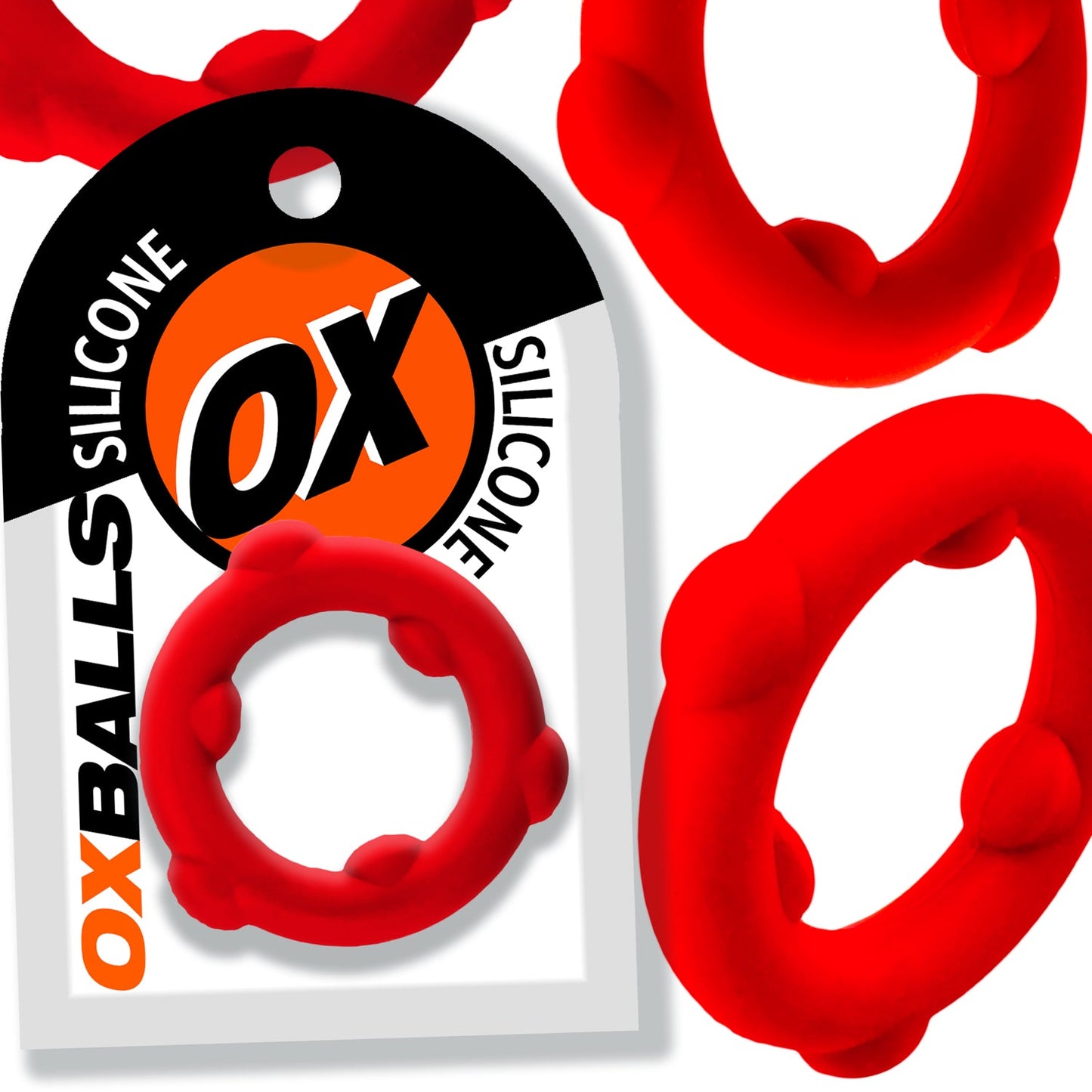 Oxballs Spinner (Red) – Mega-Stretch Silicone Cock Ring > Cock Ring > Single - Tophatter Daily Deals