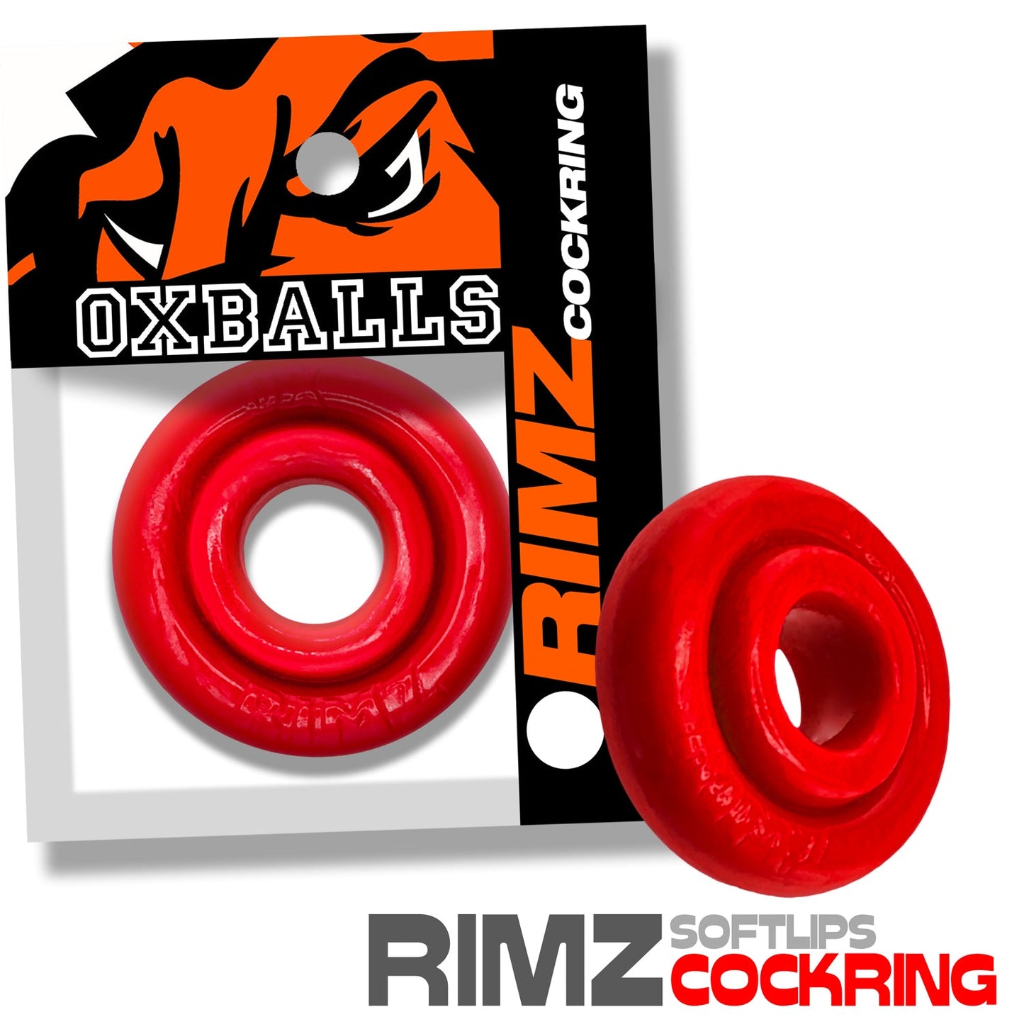 Oxballs RIMZ (Red) – Plush Grip Cockring > Cock Ring > Single - Tophatter Daily Deals