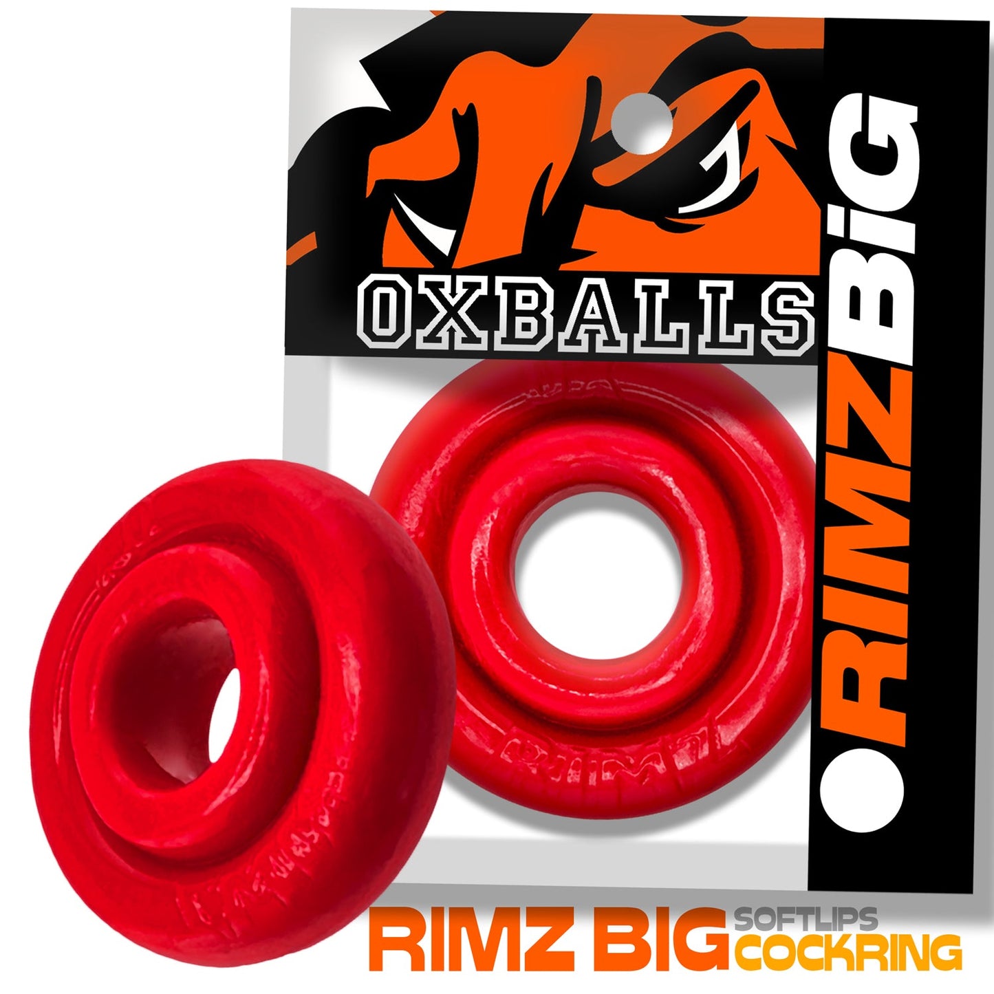 Oxballs Rimz Big (Red) – Plush Soft Extended Lip Cockring > Cock Ring > Single - Tophatter Daily Deals
