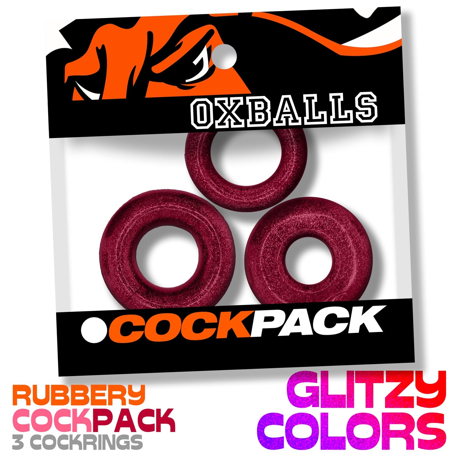 Oxballs Cockpack (Cherry Lips) – Multi-Design 3-Pack Cock Rings > Cock Ring > Sets - Tophatter Daily Deals