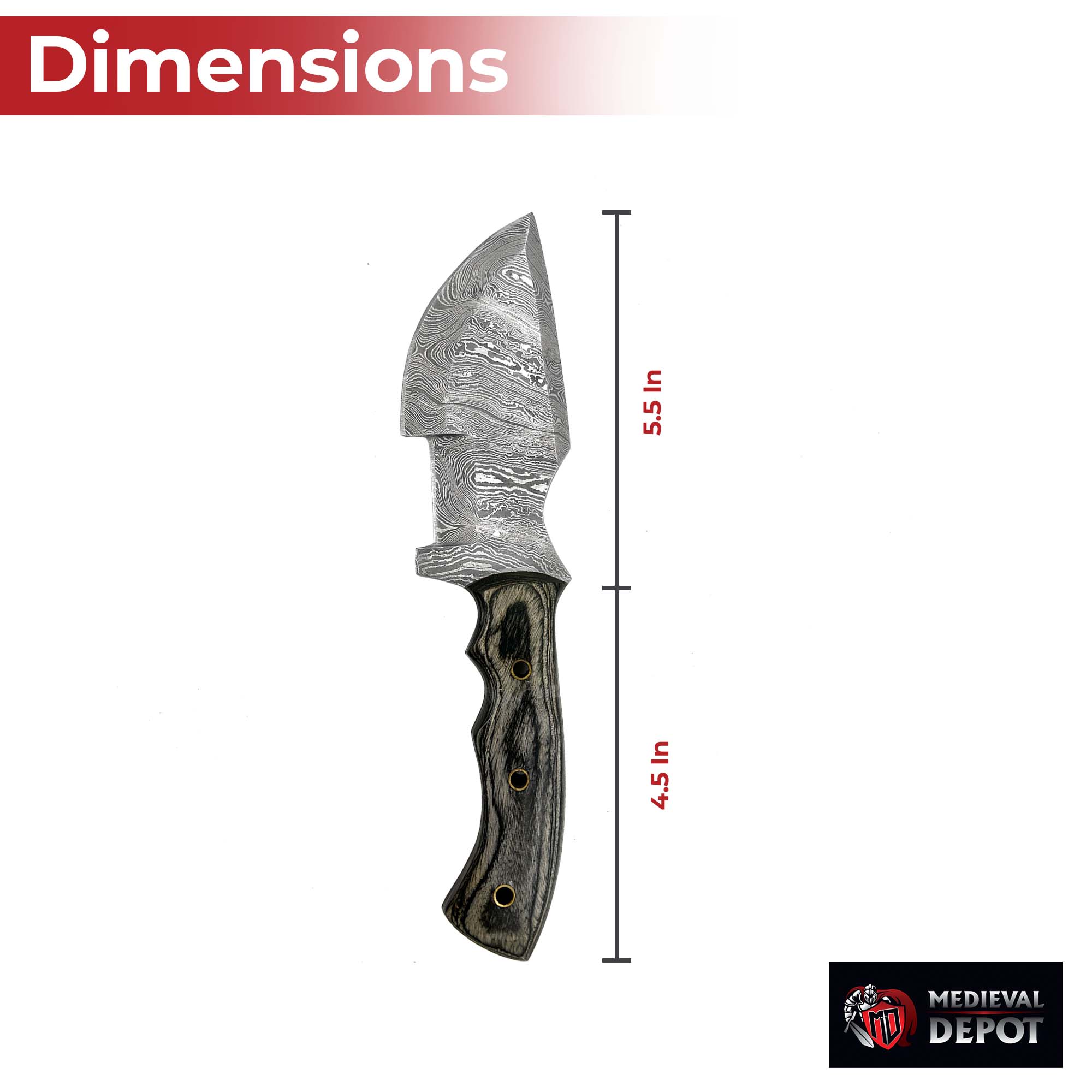 Ozark Full Tang Hand Forged Damascus Steel Tracker Knife knives - Tophatter Daily Deals