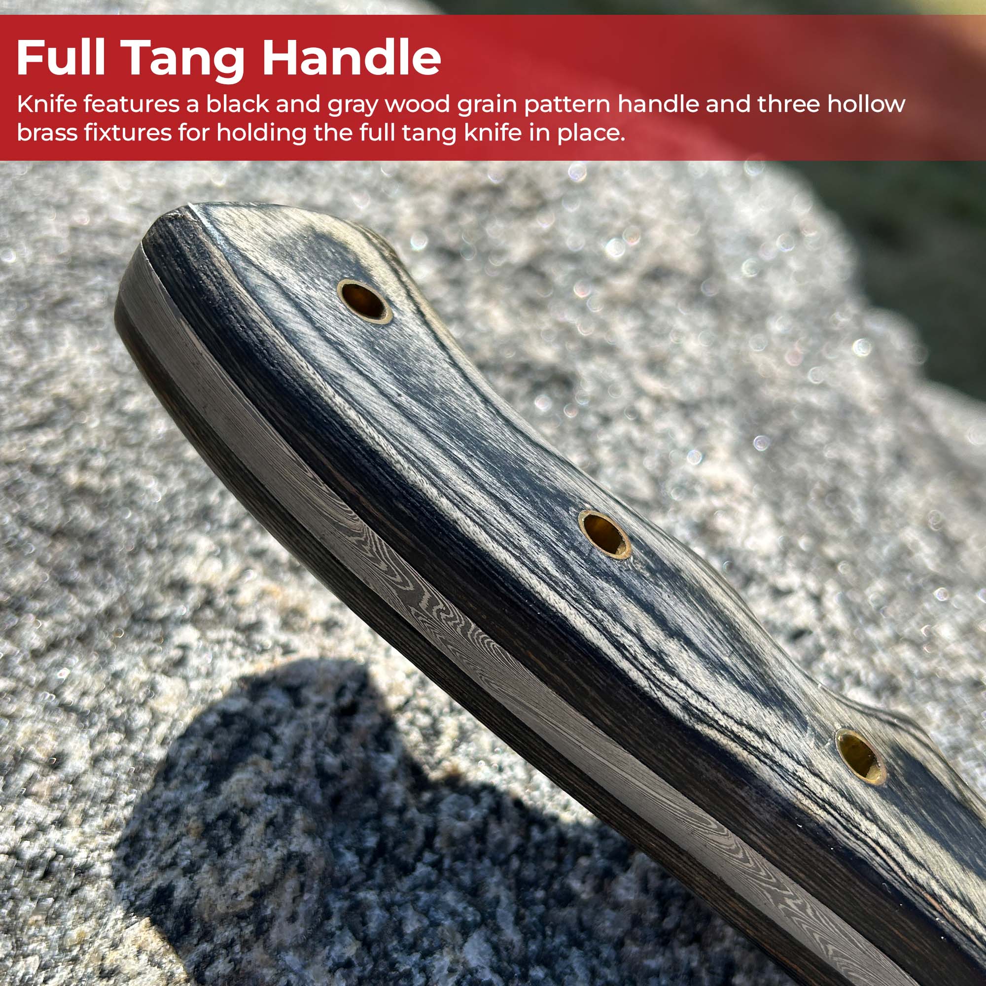Ozark Full Tang Hand Forged Damascus Steel Tracker Knife knives - Tophatter Daily Deals