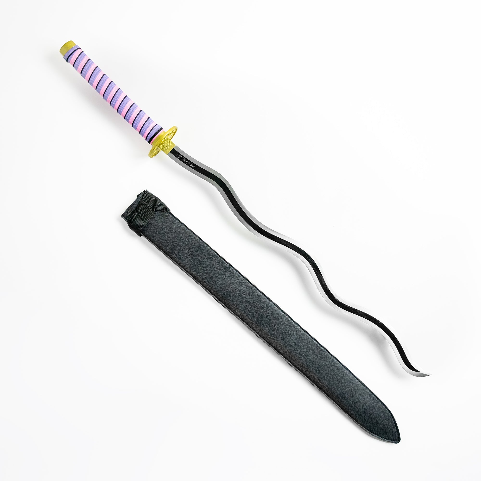 Obanai Iguro's Twisted Nichirin Katana Pink Purple Gold Anime Sword - Tophatter Daily Deals