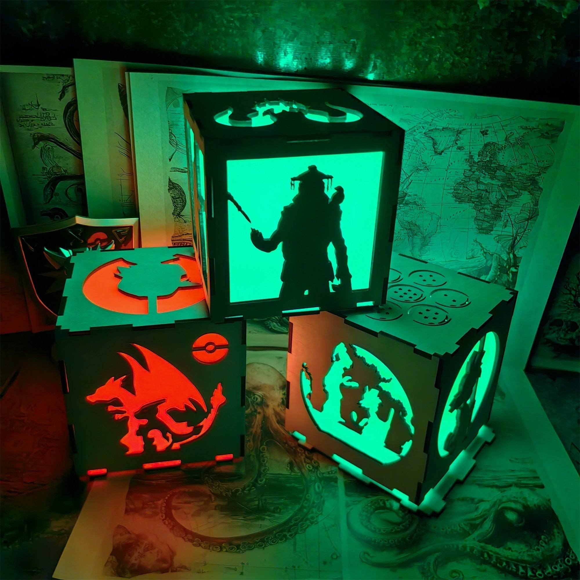 Octane Valkyrie Wood Cube Light Desk Decor - Tophatter Daily Deals