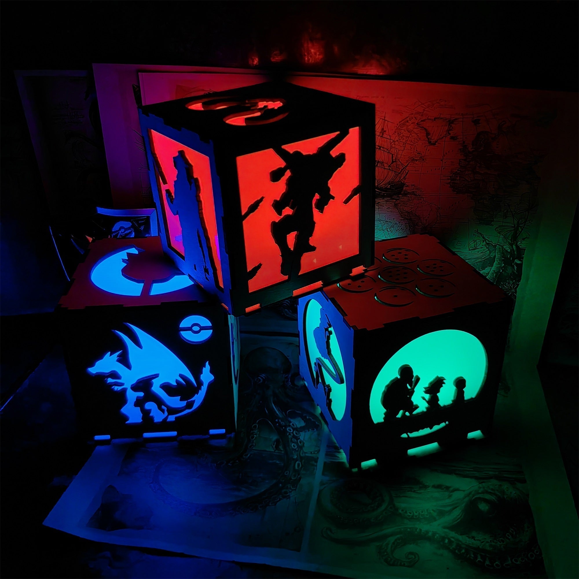 Octane Valkyrie Wood Cube Light Desk Decor - Tophatter Daily Deals