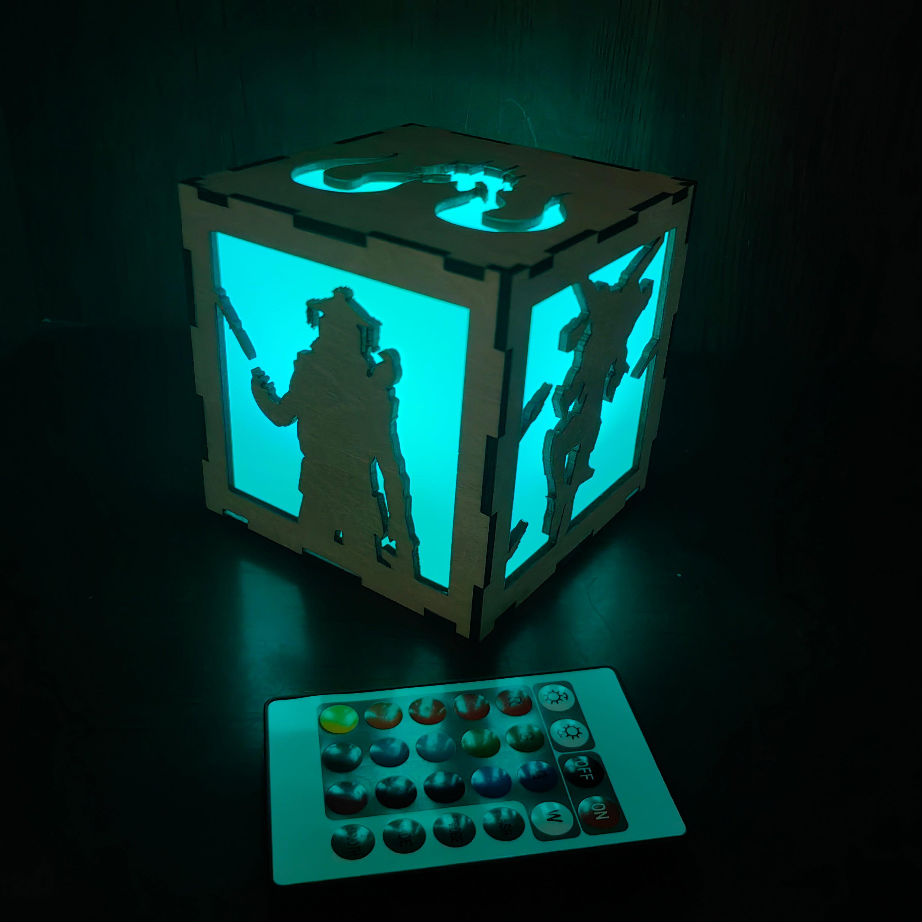 Octane Valkyrie Wood Cube Light Desk Decor - Tophatter Daily Deals
