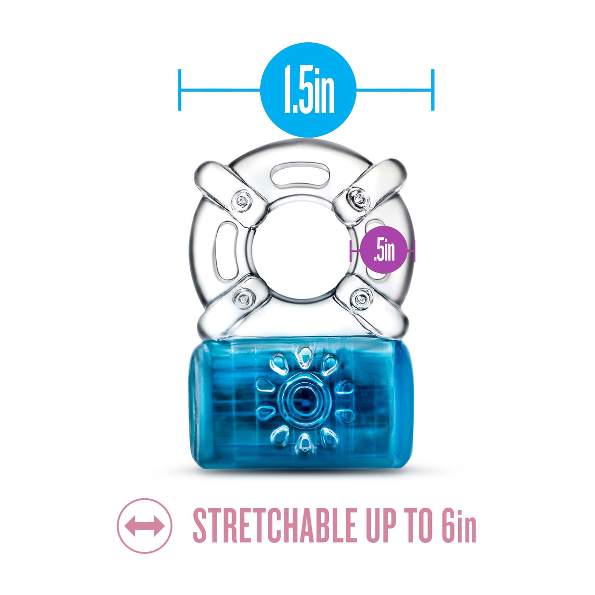 Play With Me Pleaser Cock Ring Blue > Cock Ring > Vibrating - Tophatter Daily Deals