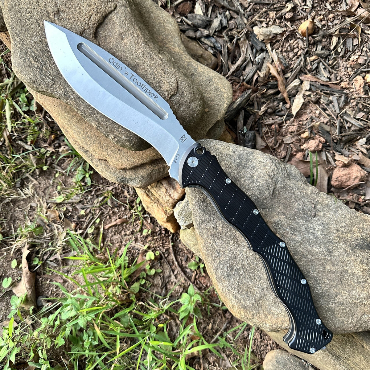 Odin's Toothpick Folding Knife - Kukri Black - Tophatter Daily Deals