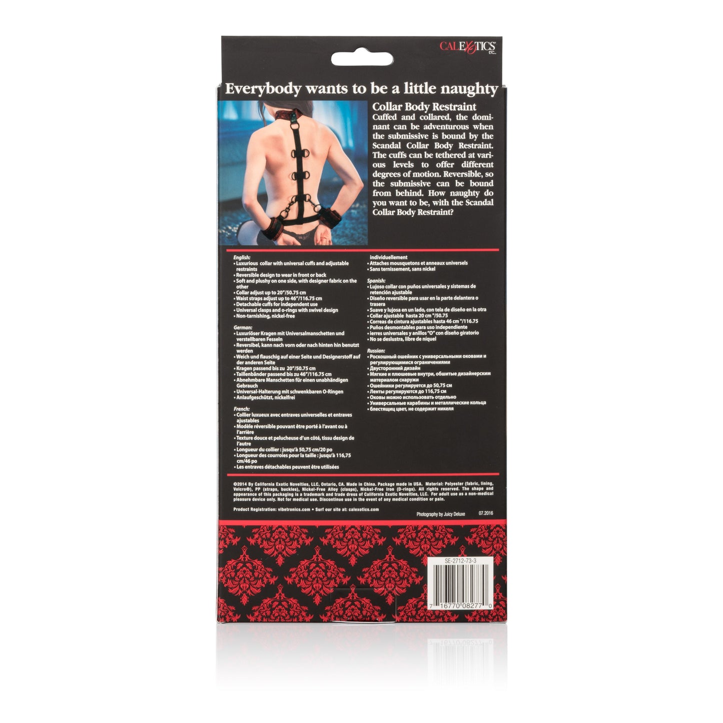 Scandal Collar Body Restraints (Red and Black) – Plush Adjustable Restraints > Bondage Gear > Restraints - Tophatter Daily Deals