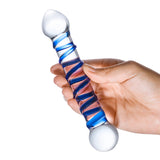 Glas 6.5 Inch Spiral Dildo with Blue Swirls > Glass > Dildos - Tophatter Daily Deals