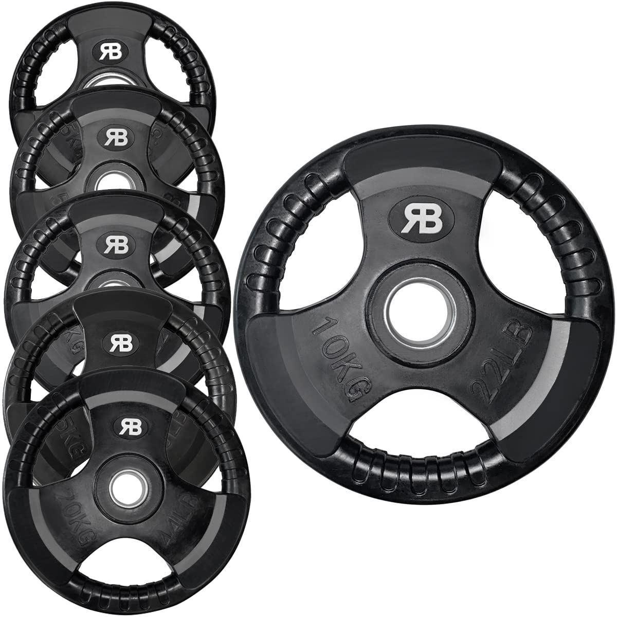 Olympic Barbell Weights Set - Olympic Weight Plates UK 1.25kg to 25kg Set Home Gym Fitness Strength Exercise & Fitness - Tophatter Daily Deals