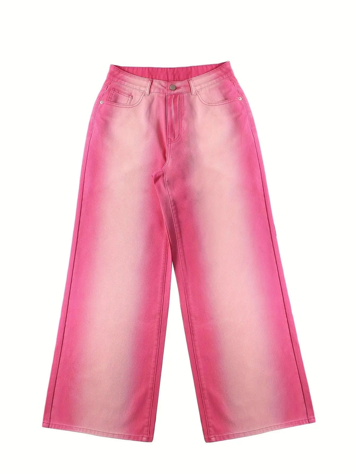 Ombre Washed Pinkish Red Loose Fit Y2K Retro Streetwear Jeans, Women's Denim Jeans & Clothing - Tophatter Daily Deals