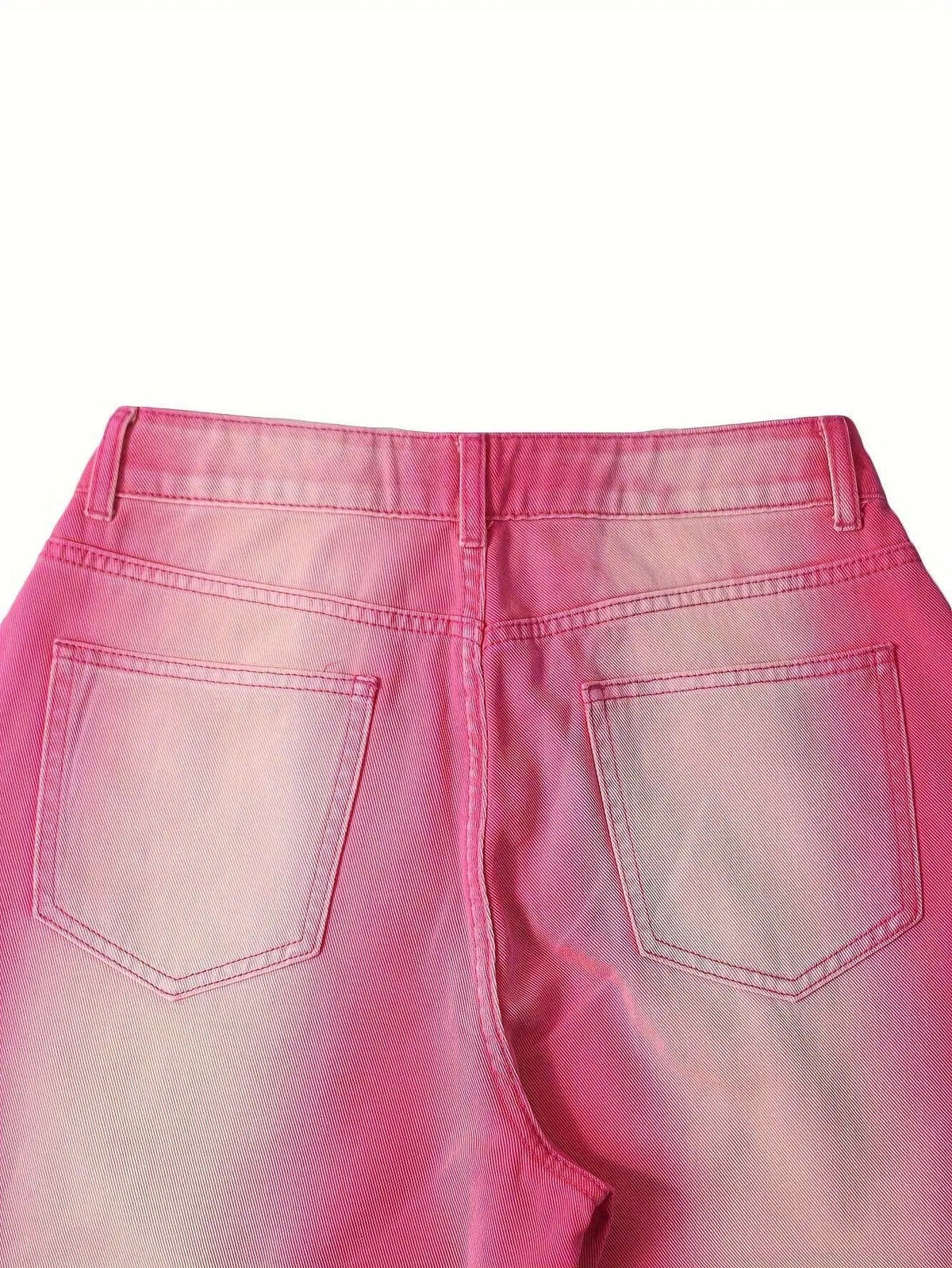 Ombre Washed Pinkish Red Loose Fit Y2K Retro Streetwear Jeans, Women's Denim Jeans & Clothing - Tophatter Daily Deals