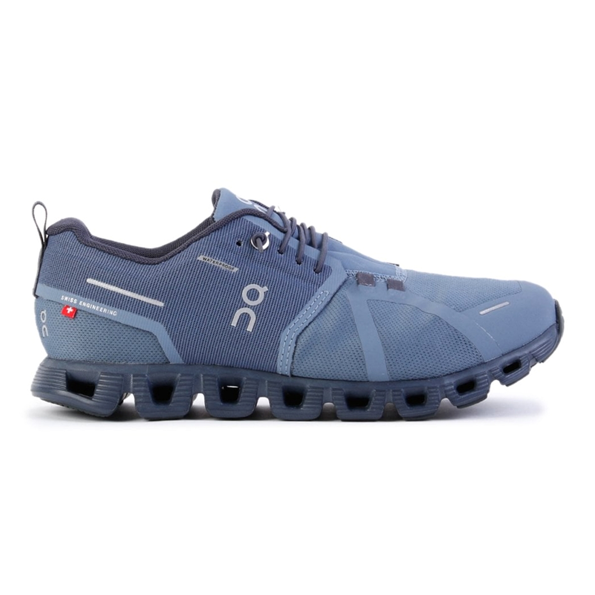 On Women's Cloud 5 Waterproof Textile Trainers Metal Navy Footwear - Tophatter Daily Deals