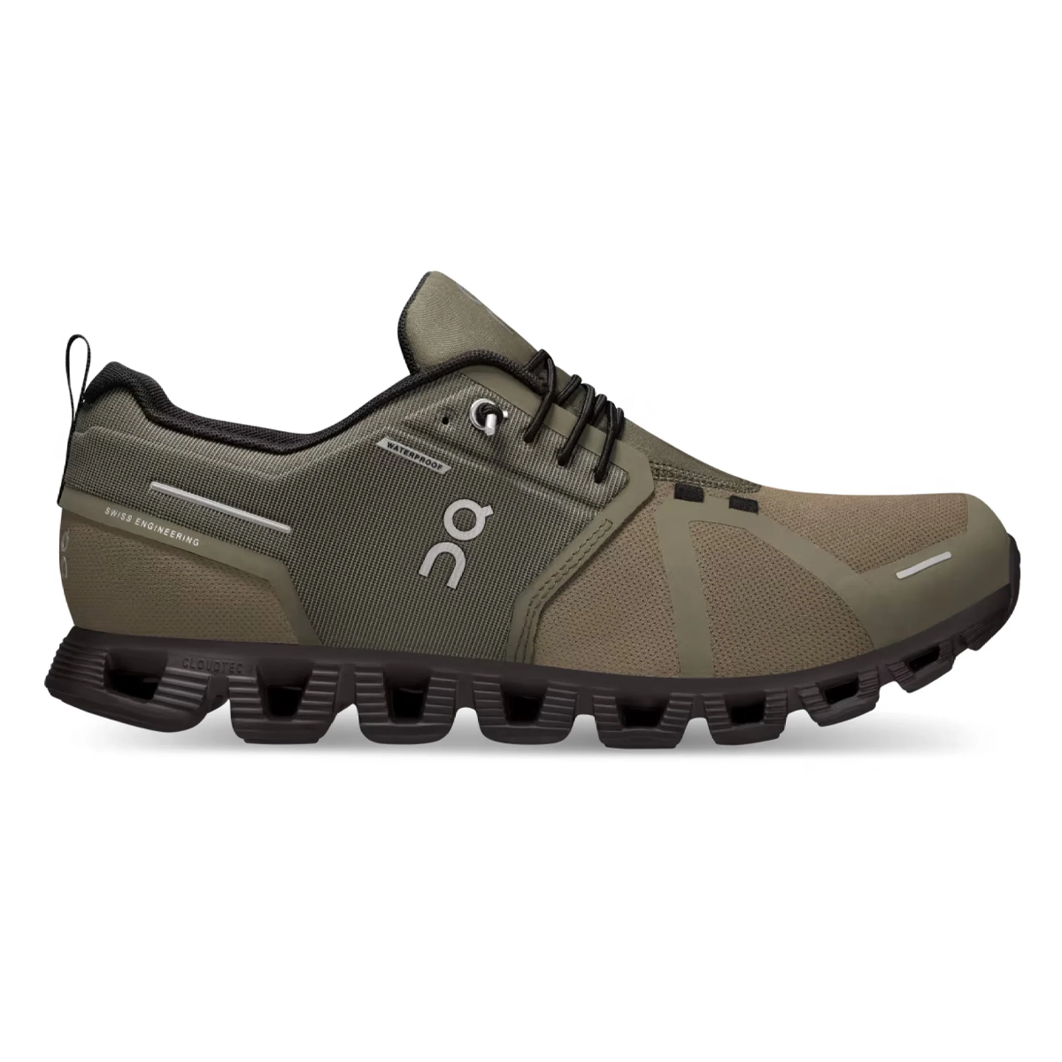 On Women's Cloud 5 Waterproof Textile Trainers Olive Black Footwear - Tophatter Daily Deals